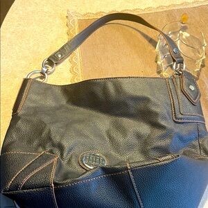 Dana Buchman Black Textured Shoulder Bag